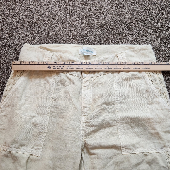 Sundance Organia Lace Linen Pants Size 10 - Picture 6 of 8